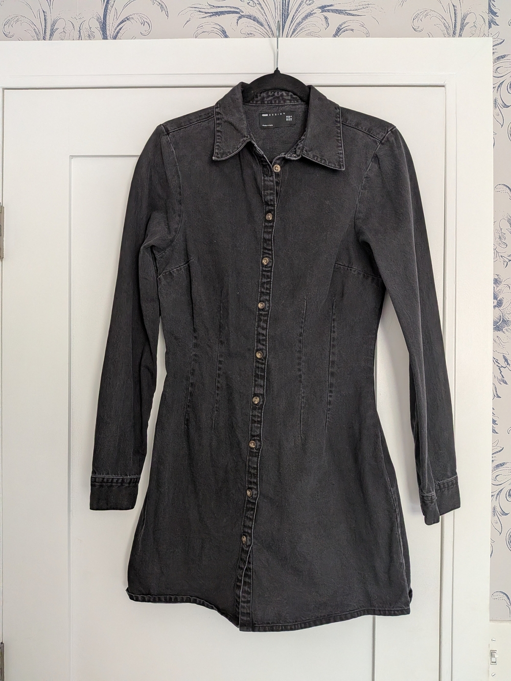 ASOS Faded Black Denim Shirt Dress